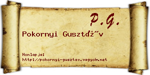 Pokornyi Gusztáv névjegykártya