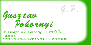 gusztav pokornyi business card